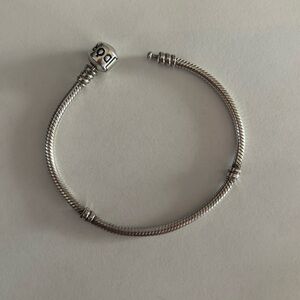 Authentic Pandora Sterling Silver Snake Chain Charm Bracelet 7” S925 ALE